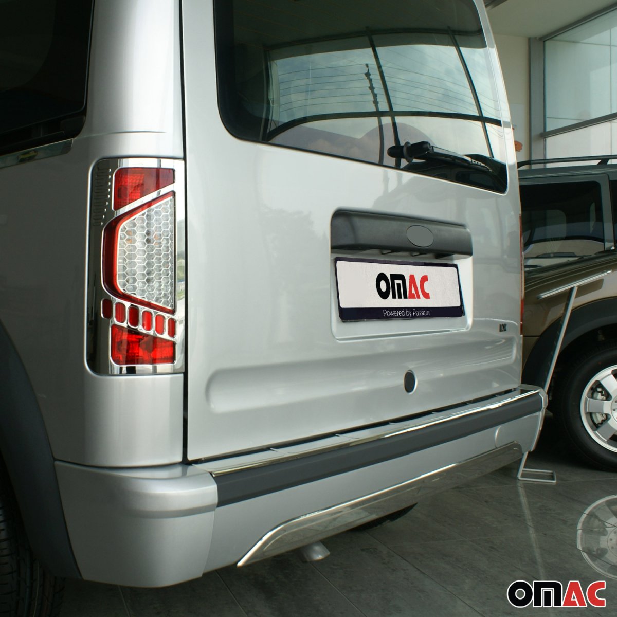 Ford Transit Connect Rear Bumper Trim - Omac - Gloss Silver - '10-'13